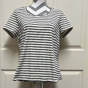 Boden Black and White Striped Women's Top